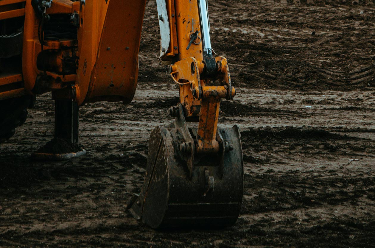 Backhoe digging